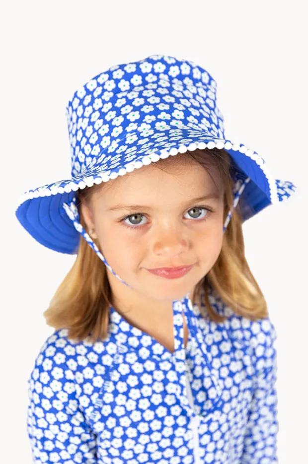 Babes In The Shade Girls Blue Daisy Sunhat
