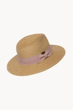 Sundaise Girls Blush Ribbon Panama Hat