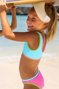 Snapper Rock Girls Candy Colourblock Crop Set