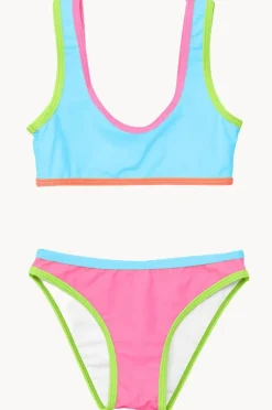 Snapper Rock Girls Candy Colourblock Crop Set