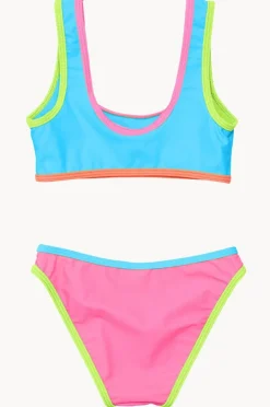 Snapper Rock Girls Candy Colourblock Crop Set