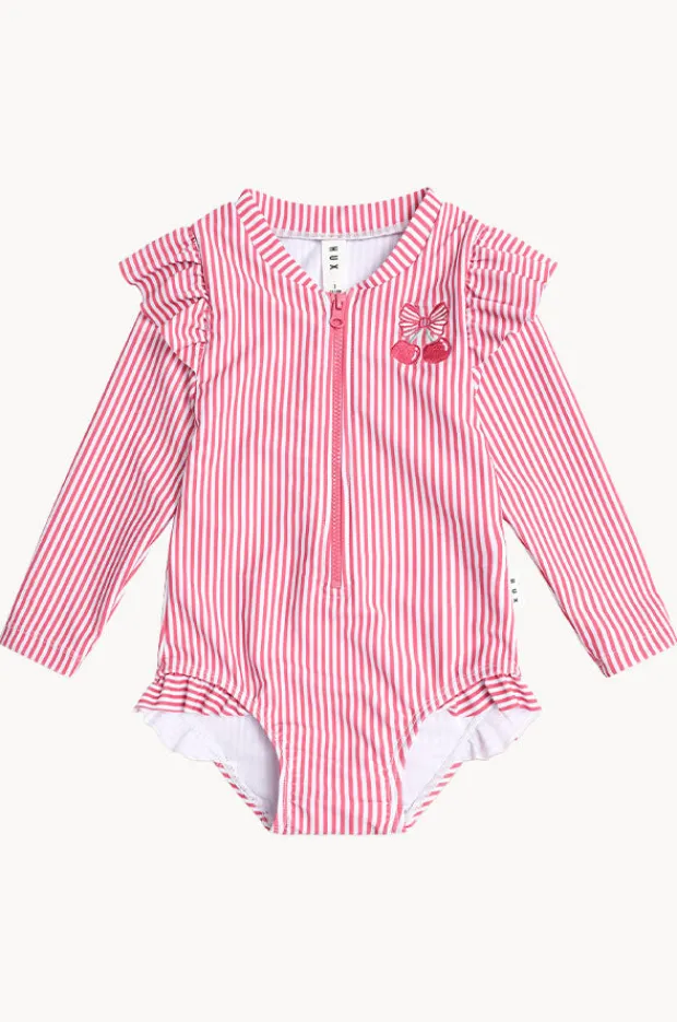 Huxbaby Girls Pie Stripe Frill Sunsuit