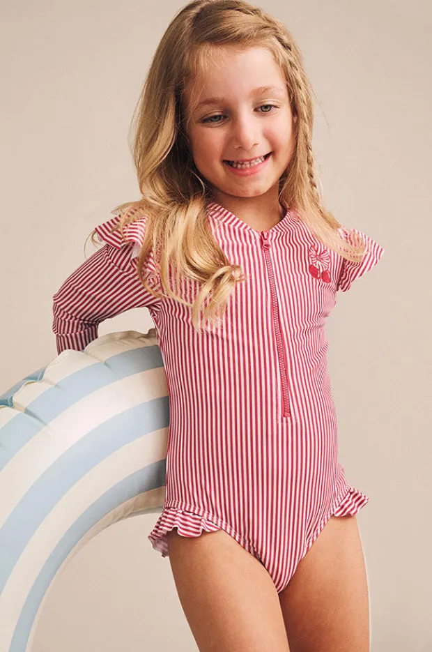 Huxbaby Girls Pie Stripe Frill Sunsuit