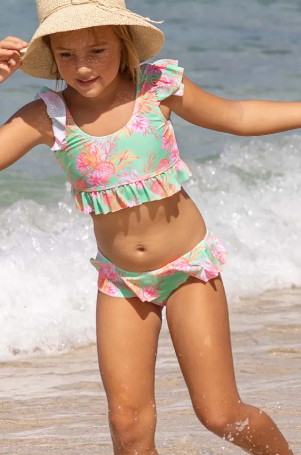 Snapper Rock Girls Coastal Shells Frill Crop Set