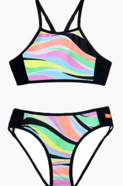 Salty Ink Girls Coastal Wave Crop Set
