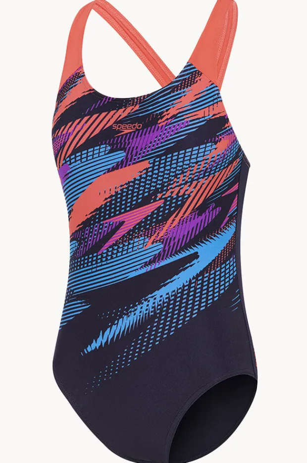 Speedo Girls Digi Boom Placement Splashback One Piece