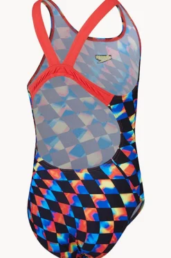 Speedo Girls Digital Allover Leaderback One Piece