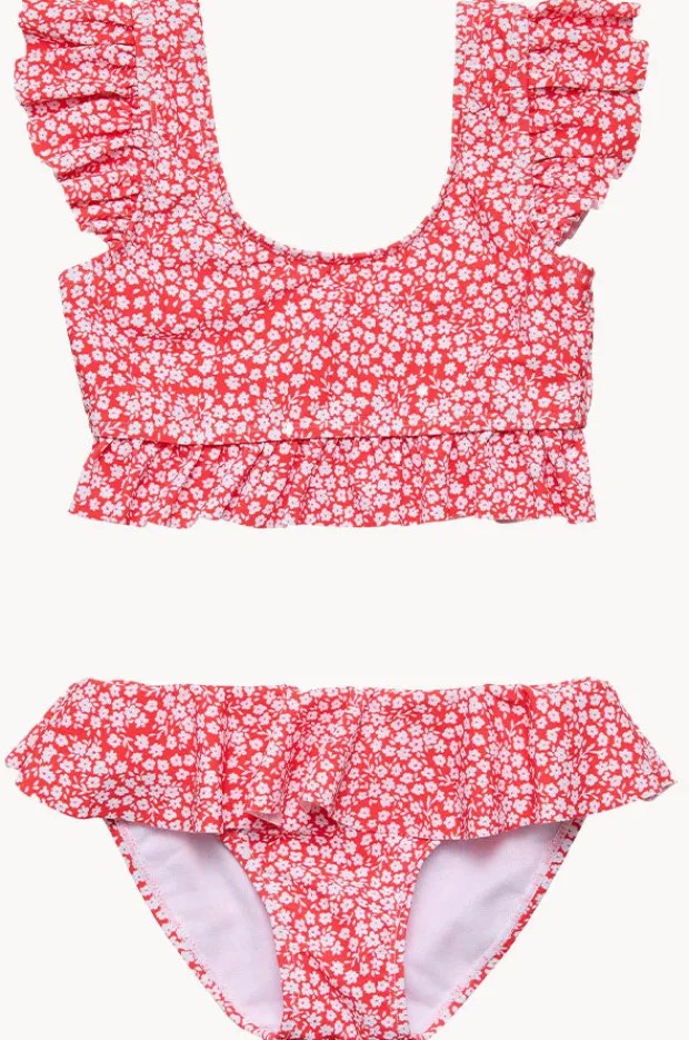Snapper Rock Girls Ditsy Bloom Frilled Crop Set