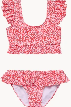 Snapper Rock Girls Ditsy Bloom Frilled Crop Set