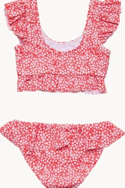 Snapper Rock Girls Ditsy Bloom Frilled Crop Set