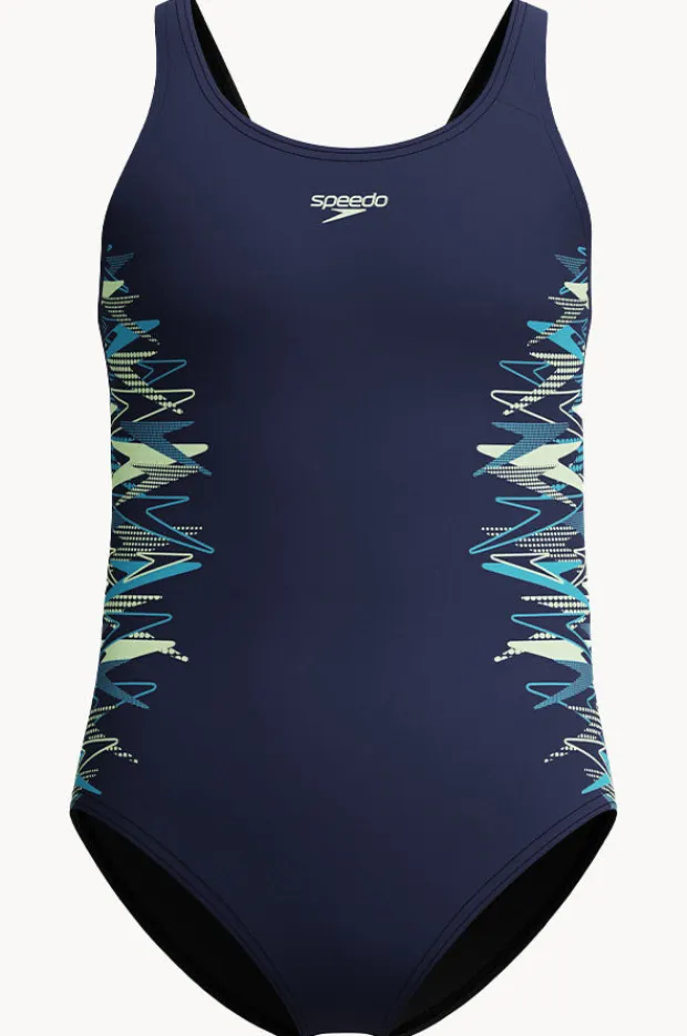 Speedo Girls Duo Logo Placement Muscleback One Piece