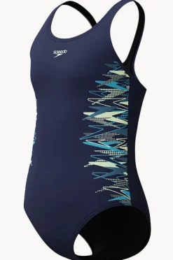 Speedo Girls Duo Logo Placement Muscleback One Piece