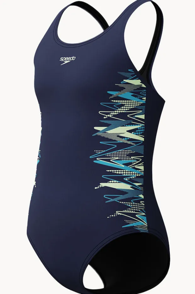 Speedo Girls Duo Logo Placement Muscleback One Piece
