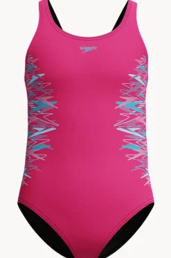 Speedo Girls Duo Logo Placement Muscleback One Piece