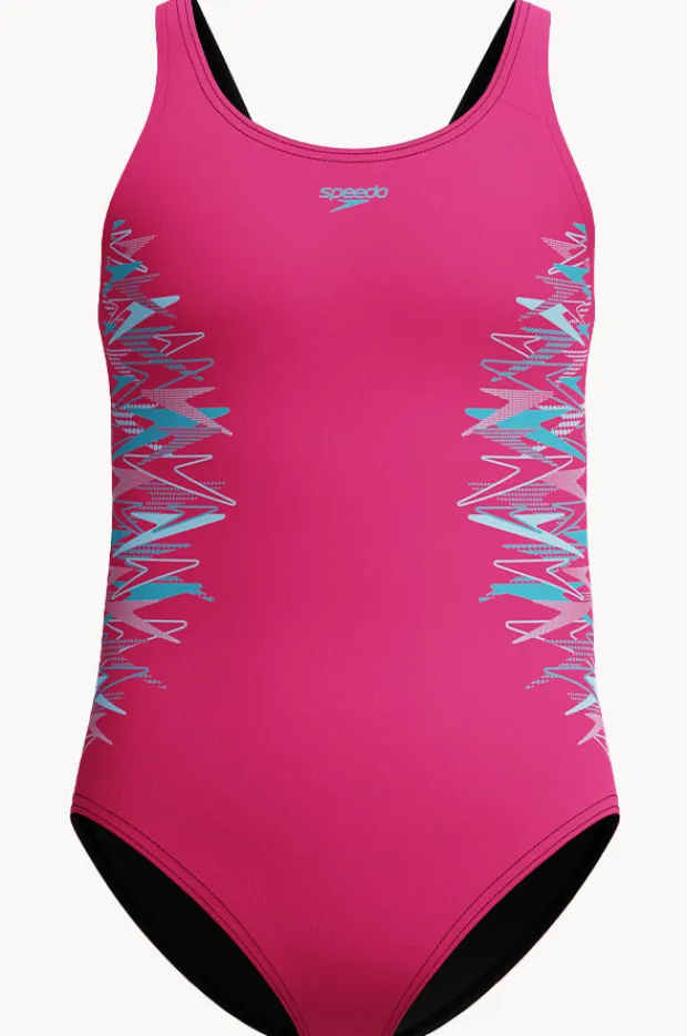 Speedo Girls Duo Logo Placement Muscleback One Piece