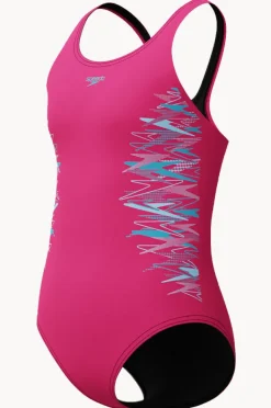 Speedo Girls Duo Logo Placement Muscleback One Piece