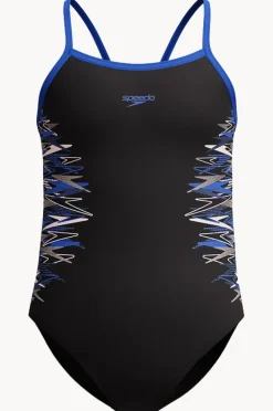 Speedo Girls Duo Logo Placement Thinstrap Muscleback One Piece