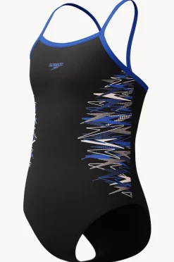 Speedo Girls Duo Logo Placement Thinstrap Muscleback One Piece