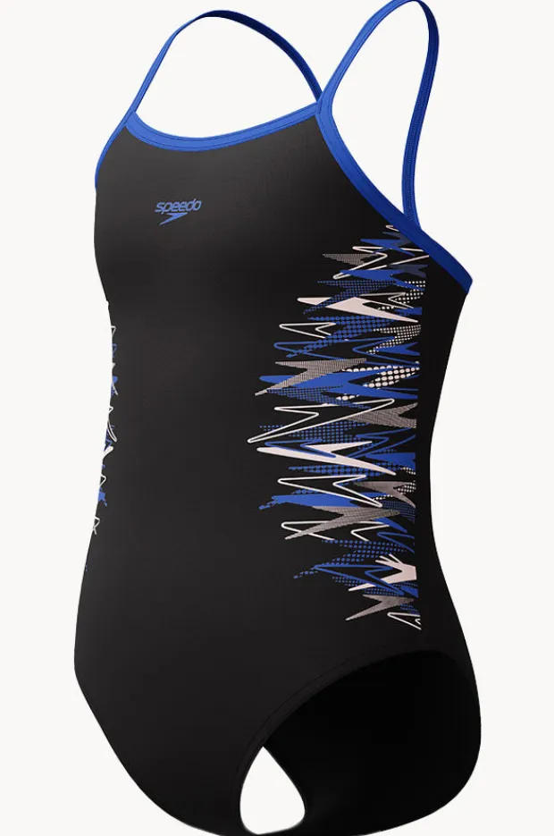Speedo Girls Duo Logo Placement Thinstrap Muscleback One Piece