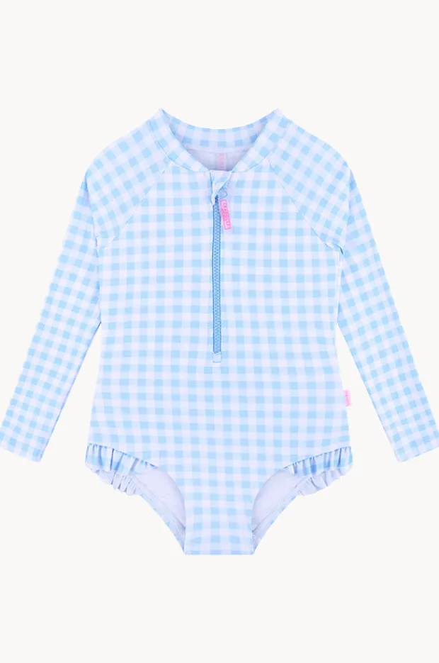 Seafolly Girls Girls Gingham Long Sleeve Sunsuit