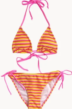 Snapper Rock Girls Glow Burst Stripe Tri Set