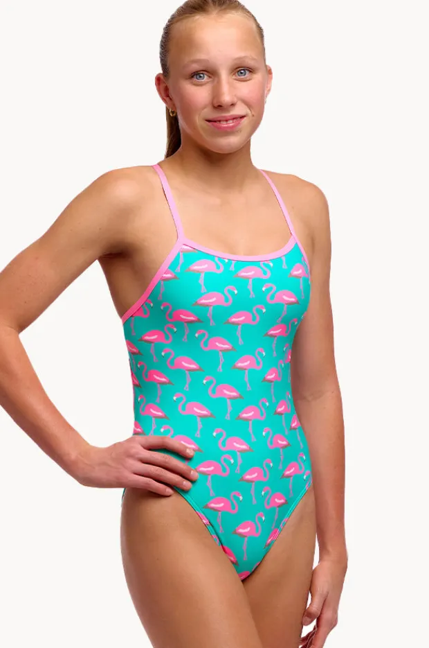 Funkita Girls Go Flamingo Single Strap One Piece