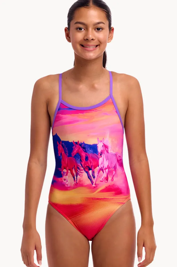 Funkita Girls Go Riding Single Strap One Piece