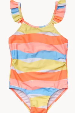 Snapper Rock Girls Good Vibes Frill Strap One Piece