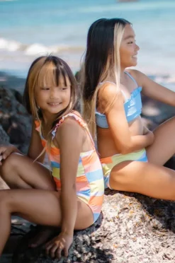 Snapper Rock Girls Good Vibes Frill Strap One Piece