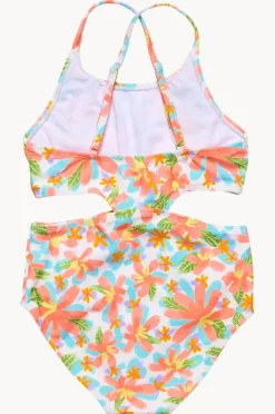 Snapper Rock Girls Hawaiian Luau Cut Out One Piece