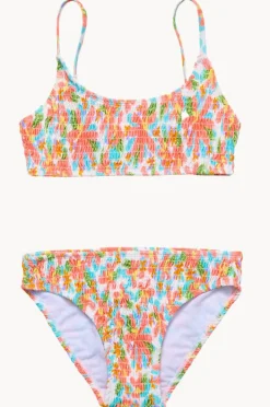 Snapper Rock Girls Hawaiian Luau Shirred Crop Set