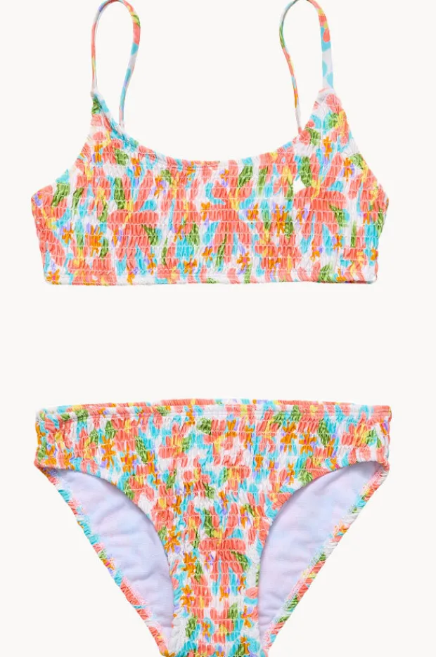 Snapper Rock Girls Hawaiian Luau Shirred Crop Set