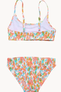 Snapper Rock Girls Hawaiian Luau Shirred Crop Set