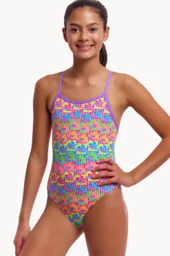 Funkita Girls Jig Jag Single Strap One Piece