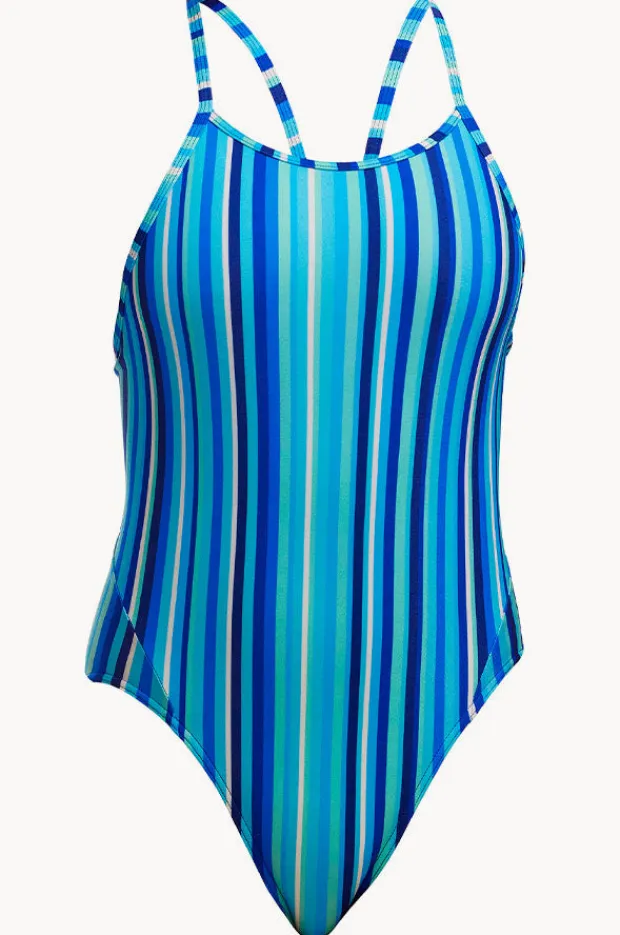 Funkita Girls Lane Lines Diamond Back One Piece