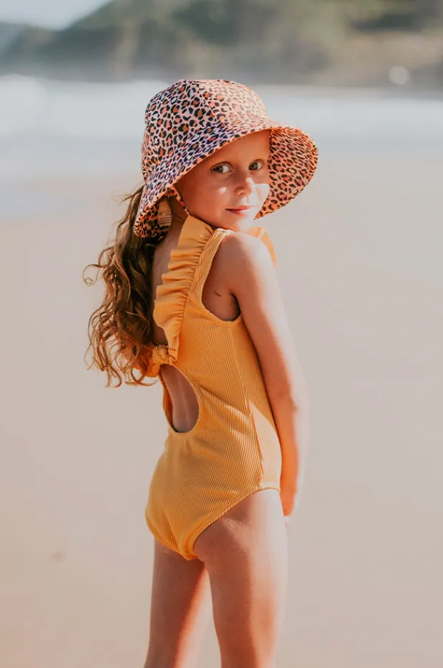 Bedhead Girls Leopard Ponytail Bucket Sunhat