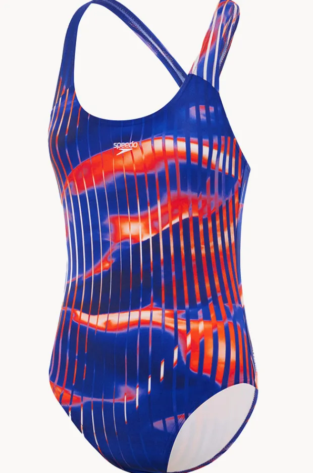 Speedo Girls Linear Lava Splashback One Piece