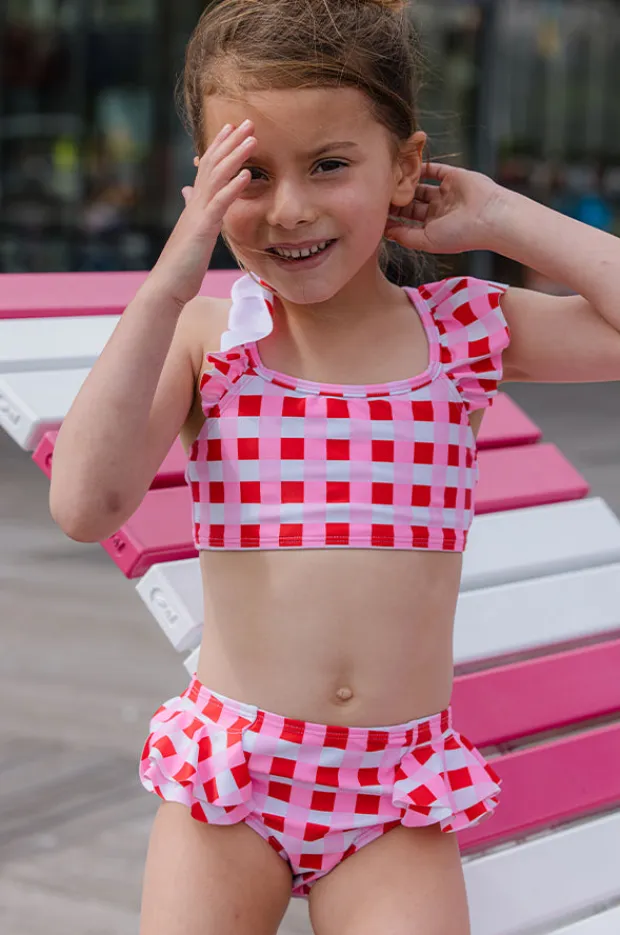 Milky Girls Lollipop Check Crop Set