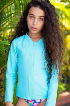 Salty Ink Girls Long Sleeve Zip Suntop