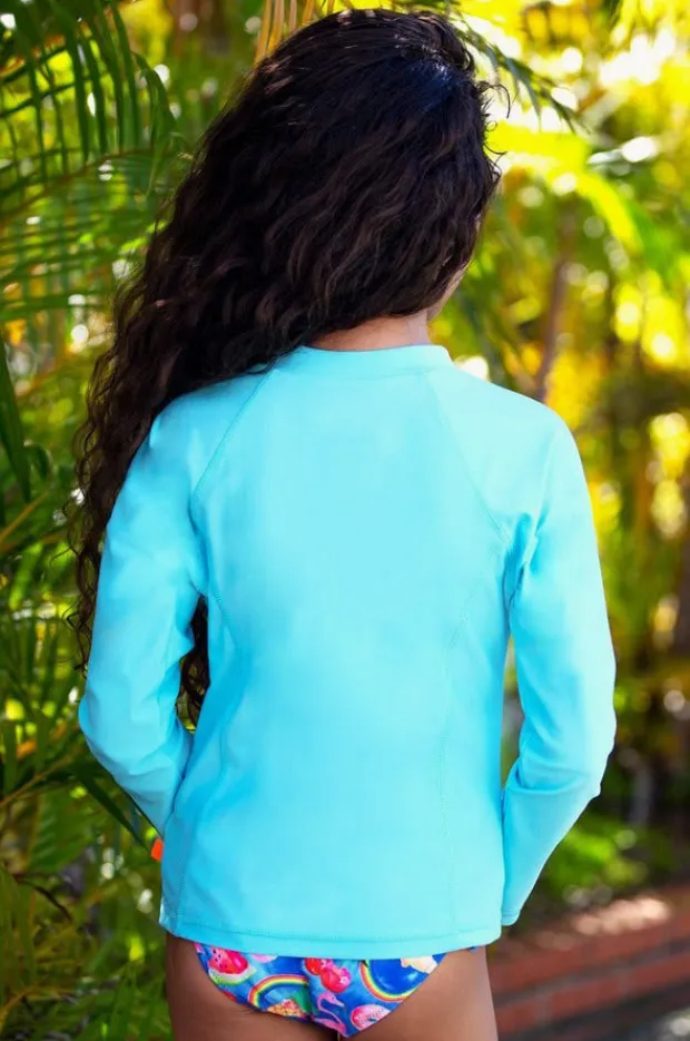 Salty Ink Girls Long Sleeve Zip Suntop