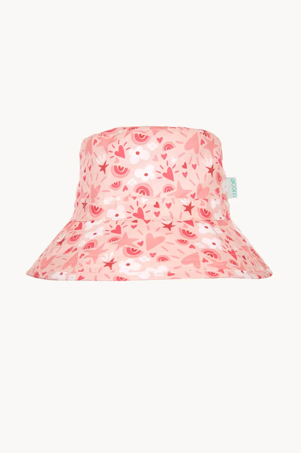Acorn Girls Love Heart Broad Brim Bucket Hat