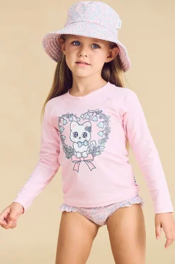 Huxbaby Girls Meow Meow Suntop Set