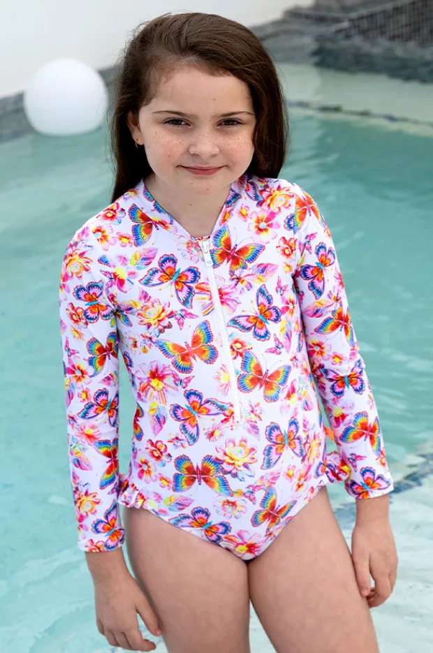 Salty Ink Girls Miss Aloha Long Sleeve Sunsuit