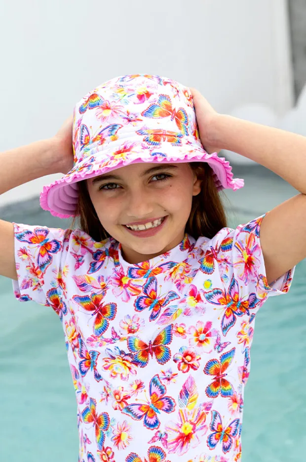 Salty Ink Girls Miss Aloha Reversible Sunhat