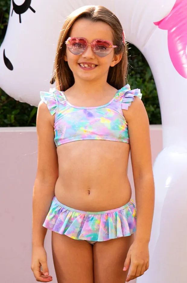 Salty Ink Girls Miss Dazzle Frill Crop Set