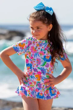 Salty Ink Girls Miss Leilani Short Sleeve Suntop Set