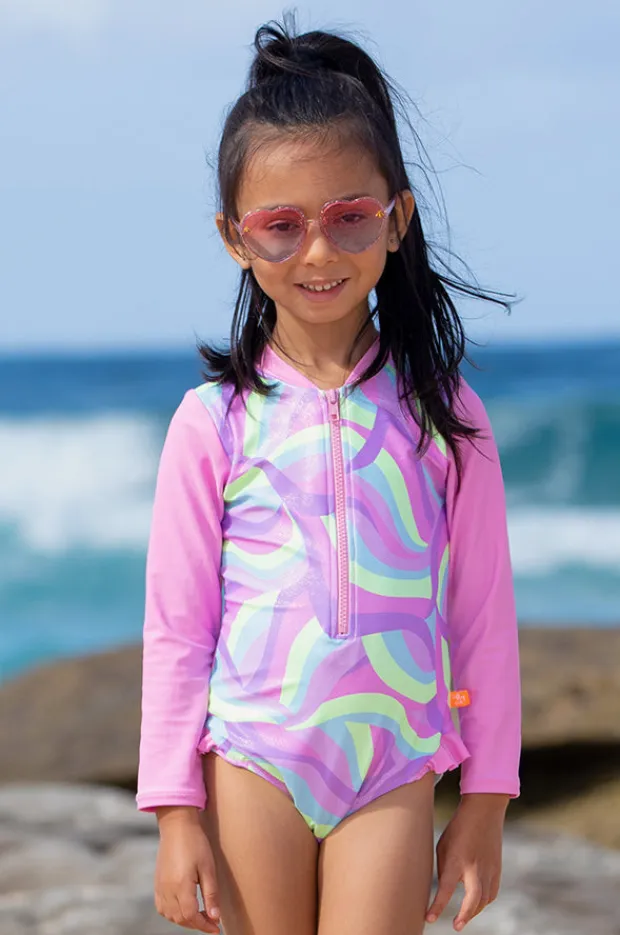 Salty Ink Girls Miss Sea Princess Long Sleeve Sunsuit
