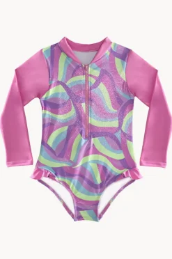Salty Ink Girls Miss Sea Princess Long Sleeve Sunsuit