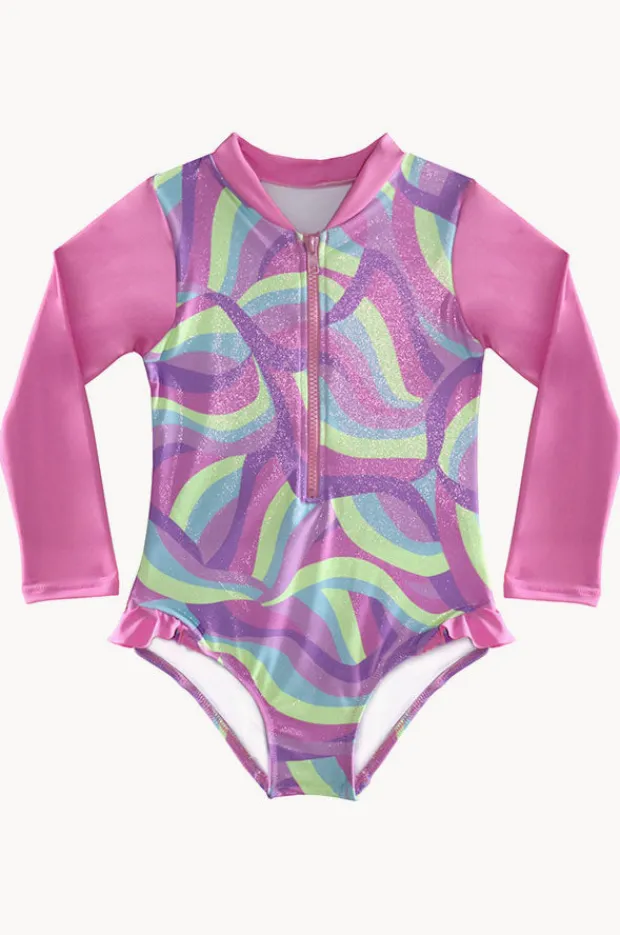 Salty Ink Girls Miss Sea Princess Long Sleeve Sunsuit