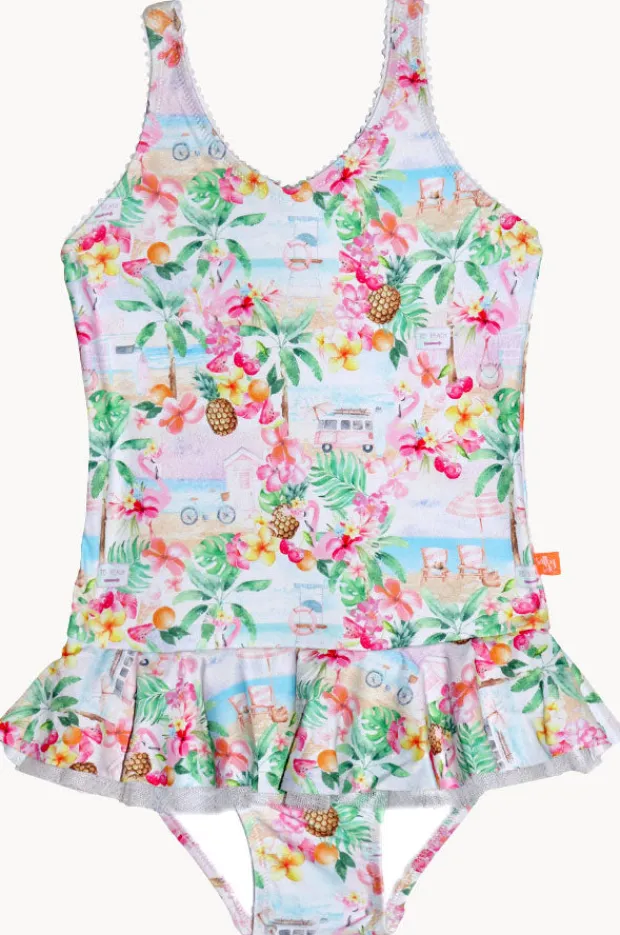 Salty Ink Girls Miss Vacay Frill One Piece
